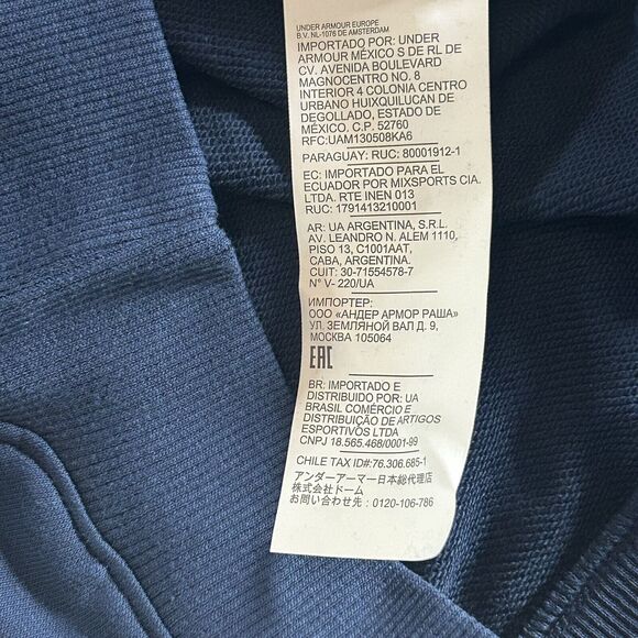 Under Armour Girls Shirt Favorite Terry Crew Navy/Pink Loose Fit Youth Small - Picture 7 of 9